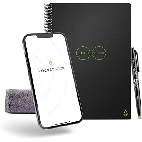  Rocketbook, Core - Cuaderno inteligente reutilizable con  espiral, tamaño carta, rayado, verde azulado neptuno (8.5 x 11 pulgadas) :  Todo lo demás
