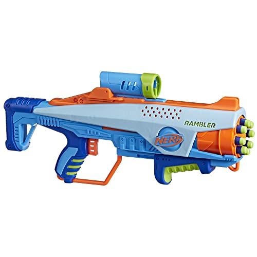 NERF Mega CycloneShock - Pistola de juguete, estilo de color Cybershock,  tambor de 6 dardos, 6 dardos AccuStrike, fácil cebado (exclusivo de )