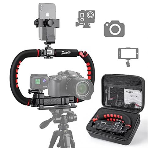 Estabilizador de cámara para teléfono Zeadio, plegable, video portátil con estuche de