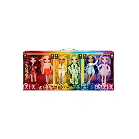 Rainbow High Original Fashion Doll 6-Pack , Violet, Ruby, Sunny, Skyler,  Poppy and Jade, 11-inch Poseable Fashion Doll, Includes 6 Outfits, 6 Pairs  of Shoes and accessories. Great Gift and Toy for