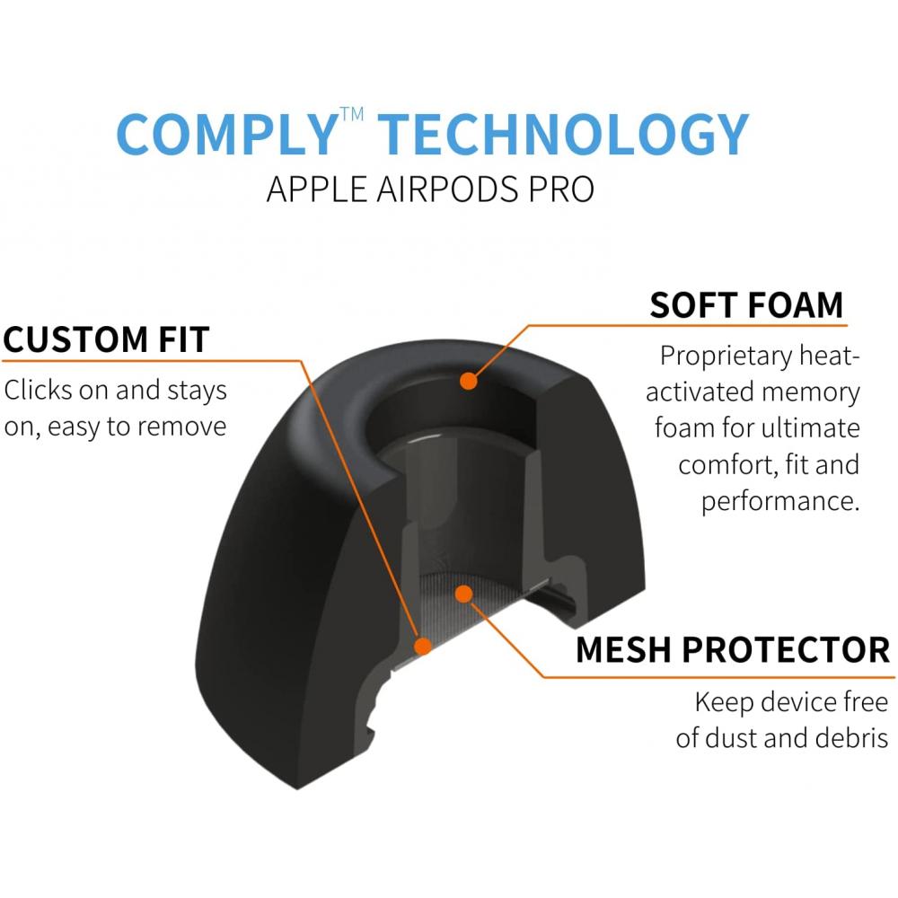 Comply Almohadillas de espuma para Apple AirPods Pro Generation 1 y 2 color  verde pino, máxima comodidad | Ajuste inquebrantable | Surtido S/M/L, 3