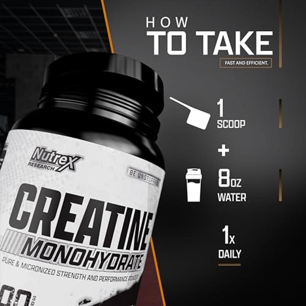 Nutrex Research Micronized Creatine Monohydrate Powder 200 Servings 1kg Pure Unflavored 