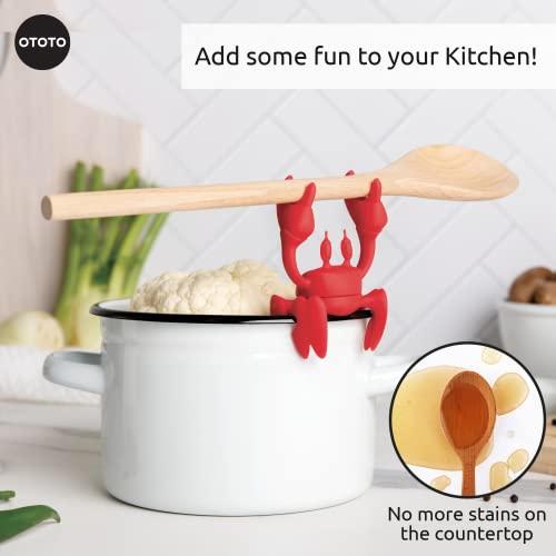 OTOTO Aqua the Crab Silicone Utensil Rest - Silicone Spoon Rest for Stove  Top - BPA-Free, Heat-Resistant Kitchen and Grill Utensil Holder - Non-Slip  Spoon Holde…
