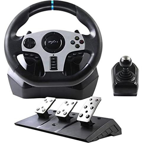volante de carreras con pedales shifter y vibración Xbox X/S,PS4,Xbox  One,PC,PS3