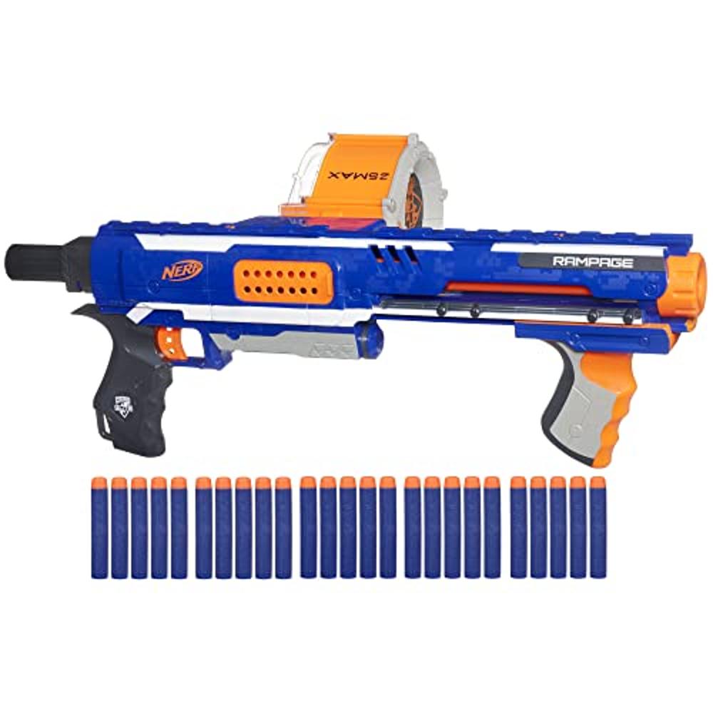 NERF Mega CycloneShock - Pistola de juguete, estilo de color Cybershock,  tambor de 6 dardos, 6 dardos AccuStrike, fácil cebado (exclusivo de )