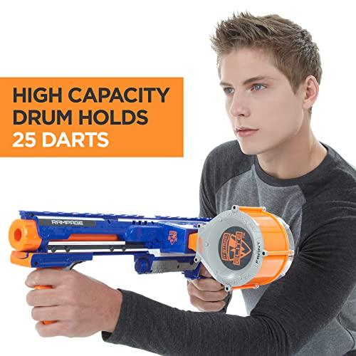 NERF Mega CycloneShock - Pistola de juguete, estilo de color Cybershock,  tambor de 6 dardos, 6 dardos AccuStrike, fácil cebado (exclusivo de )