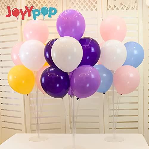  JOYYPOP Juego de 4 soportes para globos para mesa, palos de  globo con base, decoración de fiesta de cumpleaños, graduación, boda :  Juguetes y Juegos