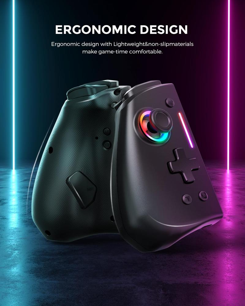  NYXI Hyperion Milk Style Meteor Light Wireless Joy-pad for  Switch/Switch OLED, Hyperion switch controller with RGB Lights,  Programmable, 6-Axis Gyro, Turbo & Vibration : Video Games