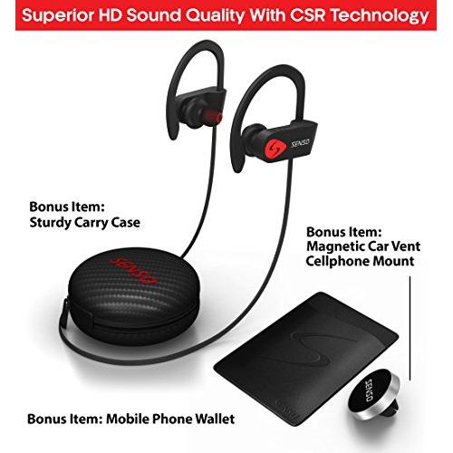 Senso Auriculares Bluetooth, los mejores auriculares deportivos inalámbricos  con micrófono IPX7 impermeables HD estéreo a prueba de sudor para gimnasio,  correr, entrenamiento, cancelación de ruido, auriculares, auriculares con  cancelación de ruido 
