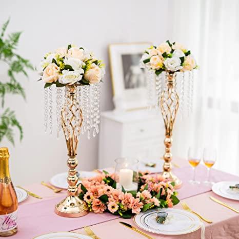 TaoNaisi - Lote de 10 flores artificiales artificiales para decoración de  mesa de boda, ramos de flores