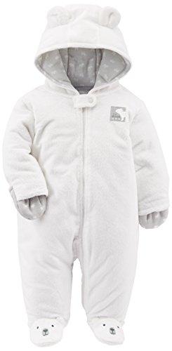 Simple Joys by Carters Baby Girls Fleece Footed Jumpsuit Pram, Ivory, 0