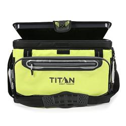 Titan by Arctic Zone Deep Freeze Cooler - Zipperless Hardbody Cooler - Deep Freeze Insulation, HardBody Liner, and SmartShelf - Tamaño 48 Can - Color Citrus