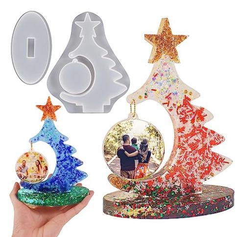 3d Christmas Tree Shape Resin Casting Silicone Mold For Diy Xmas