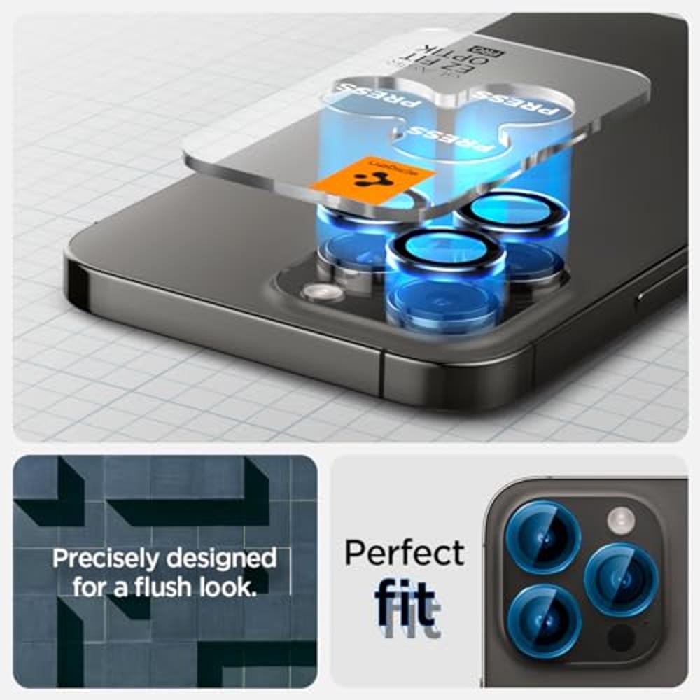  Spigen Protector de pantalla de vidrio templado [GlasTR EZ FIT  – Privacidad] diseñado para iPhone 14 Pro Max [compatible con fundas] –  Paquete de 2 : Celulares y Accesorios