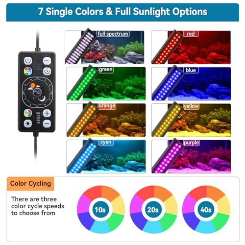 hygger Aquarium LED Light Fish Tank Full Spectrum Lighting with 24/7 DayNight Cycle Mode Auto