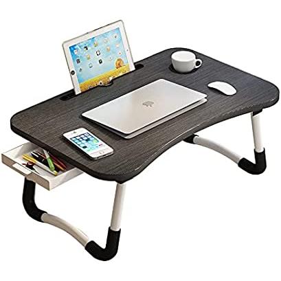 Mnjin Work from Home – Mesa plegable portátil multifuncional para laptop  escritorio de cama con cajón pequeño mini mesa de computadora mesa de ocio  – Yaxa Costa Rica
