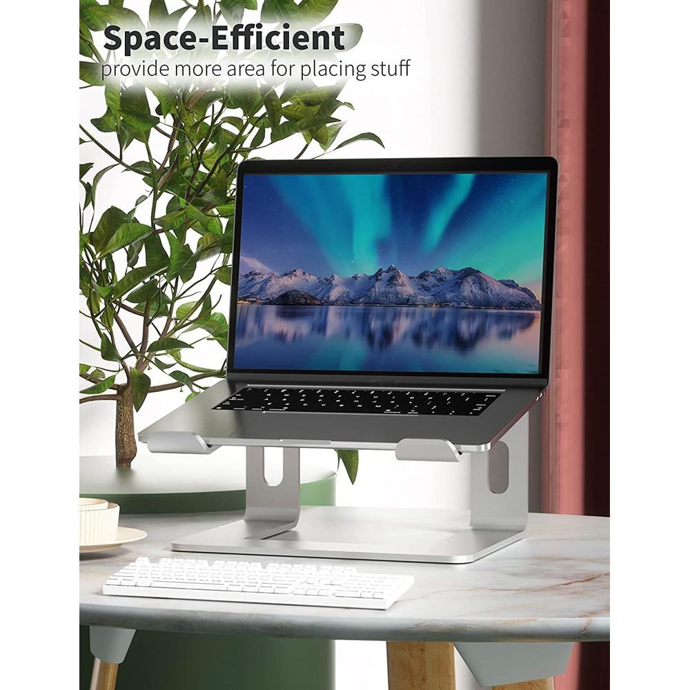 Soporte de aleación de aluminio para monitor de ordenador portátil,  elevador de pantalla con ranuras de almacenamiento para teclado y ratón,  color plateado - AliExpress