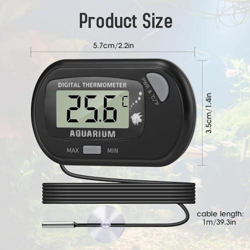 Thlevel LCD Digital Aquarium Thermometer, Fish Tank Thermometer with ...