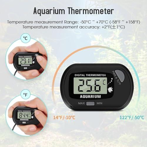 Thlevel LCD Digital Aquarium Thermometer, Fish Tank Thermometer with
