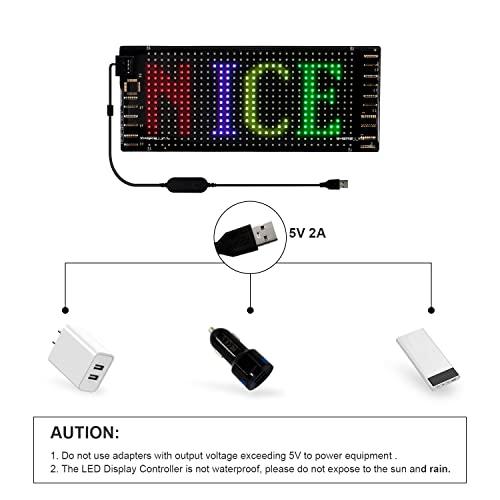 HOIOS Mini LED Sign 5V USB Scrolling LED Sign Bluetooth APP Control DIY ...