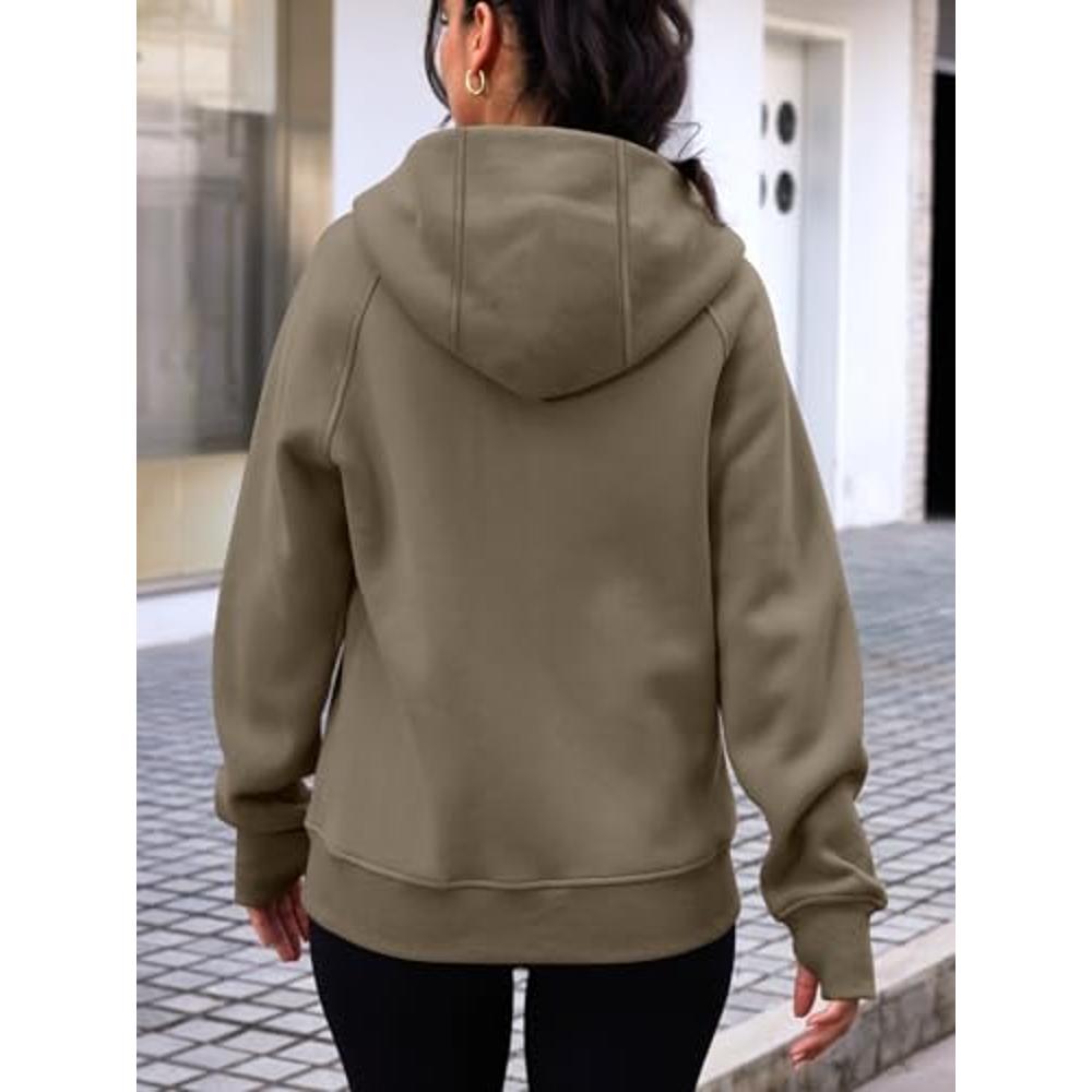 Trendy Queen Sudaderas con capucha de gran tamaño para mujer, sudaderas de  forro polar, suéteres de manga larga, ropa de otoño con bolsillo