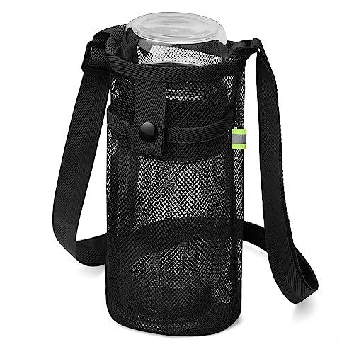 Water Bottle Bag with Strap, Mesh Water Bottle Holder Crossbody Water