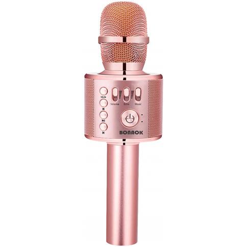 BONAOK Micrófono de karaoke inalámbrico con Bluetooth, 3 en 1, máquina  portátil de altavoz con micrófono