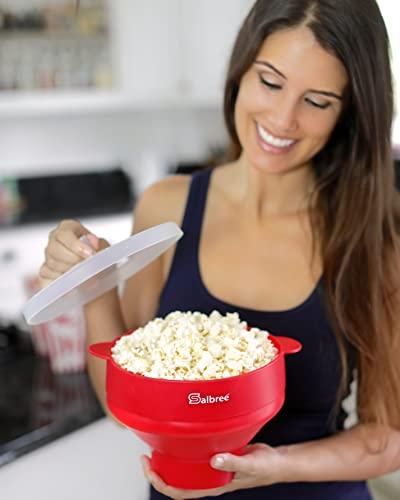 The Original Salbree Microwave Popcorn Popper, Silicone Popcorn Maker