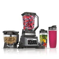 BN401 Nutri Pro Compact Personal Blender, Auto-iQ Technology,  1100-Peak-Watts, for Frozen Drinks, Smoothies, Sauces & More, with (2)  24-oz. To-Go Cups & Spout Lids, Cloud Silver 