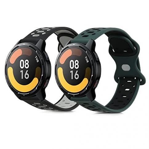 kwmobile Correas de Silicona Compatible con Xiaomi Watch S1 / S1 Active/Mi  Watch Sport/Watch Color (Juego de 2) - Talla L 5.5-8.7 pulgadas (14-22 cm)  - Negro/Gris/Verde Oscuro/Negro : Precio Guatemala