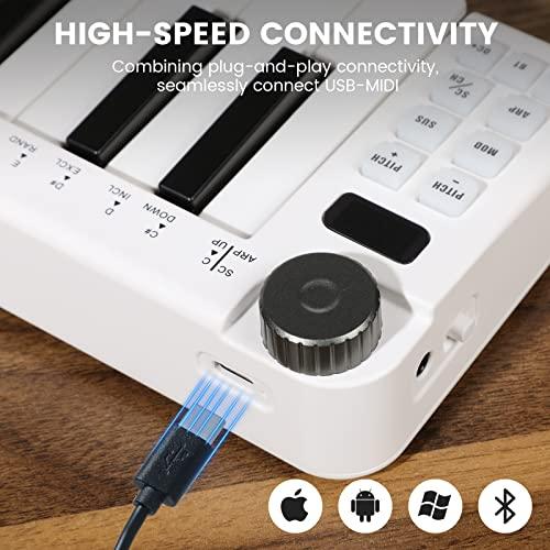 Asmuse Teclado Controlador MIDI USB de 25 teclas 192kb con
