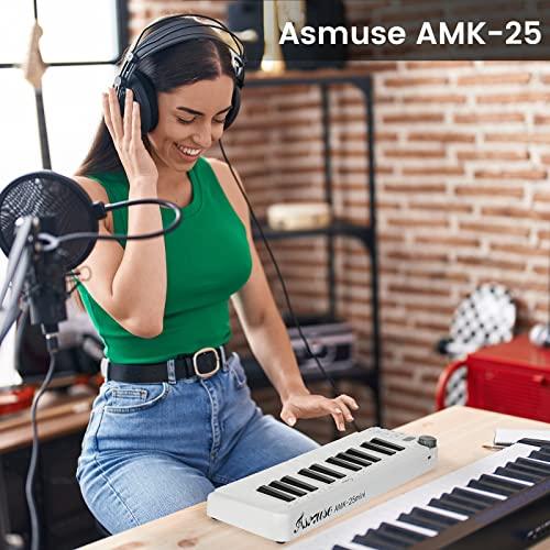 Asmuse 25 Key USB MIDI Keyboard, Bluetooth Sensitive Keys MIDI