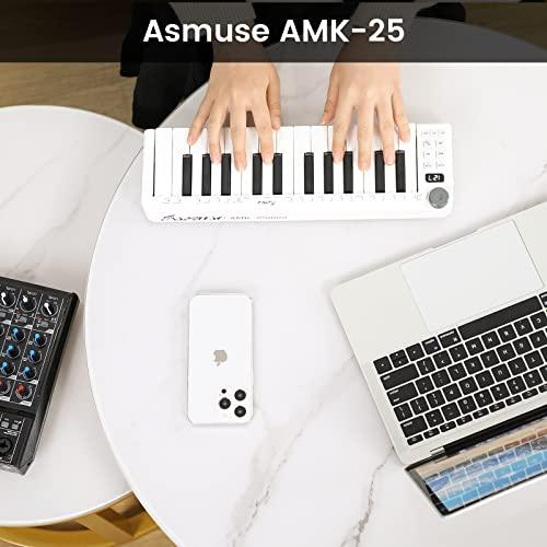 Asmuse 25 Key USB MIDI Keyboard, Bluetooth Sensitive Keys MIDI