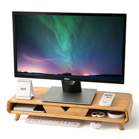 Samdi soporte de madera para monitor, soporte elevador para todas las iMac  y otras monitores LCD de computadora. Vea ojo a ojo a sus monitores