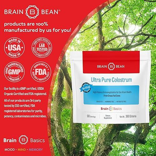 Brain basics ultra pure colostrum 4000mg per serving min 25 igg