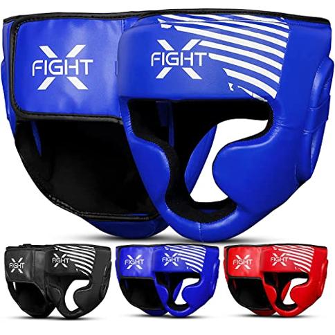 Casco de boxeo Protección de mejillas Casco ligero de lucha Mma Sparring  Color Azul L Cola Casco de boxeo