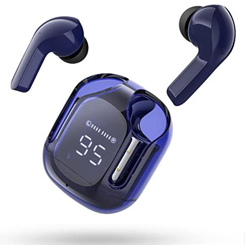 Mini auriculares inalámbricos Bluetooth para auriculares pequeños semi  intrauditivos con funda de carga manos libres para teléfonos iPhone y  Android