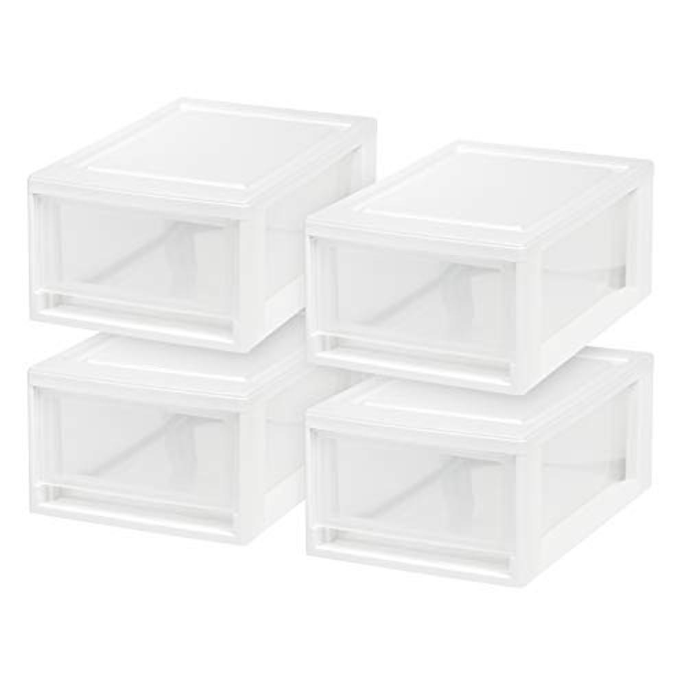 IRIS USA 6 Quart Stackable Storage Drawer, Plastic Drawer Organizer with  Clear Doors for Pantry, Closet, Desk, Kitchen, Under-Sink, Home and Office  De-Clutter, Shoes and Crafts - White, 8 Pack