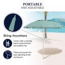  Chaby International, Caribbean Joe, Portable, Adjustable Tilt  Beach Umbrella With UV Protection, Vented Canopy, Built-in Sand Screw  Anchor, Carry Bag