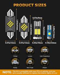 Zakolak 24PCS LED Interior Car Lights, Extremely Bright 6500K White LED Bulb Kit, Applicable to Dome Map Door Lights and Other Parts Replacement for Your Cars, to Help You See Inside The Car at Night - Color Xenon White