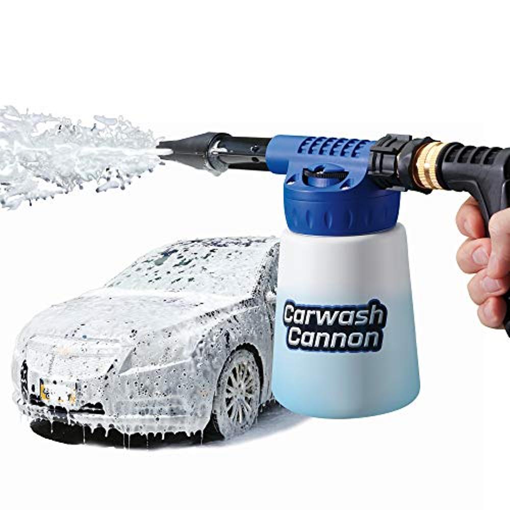  Pistola de limpieza de auto Tornador, pistola de lavado CARFKA  de alta presión para detalles de automóvil, 1 litro, botella de espuma con  boquilla de botella con giratorio de metal 
