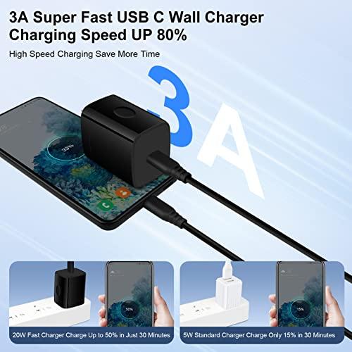 Original Cargador súper rápido, cargador rápido USB C de 25 W y cable de  carga rápida USB C a C para Samsung Galaxy Z Flip 5G 