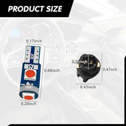 Damwot 74 Led Bulb Dash Lights Super Bright, T5 37 74 LED Bulb with Twist Lock Socket PC74 PC37, Dashboard Lights, Instrument Cluster Bulbs Kits,Pack of 20 (Red) - Color red