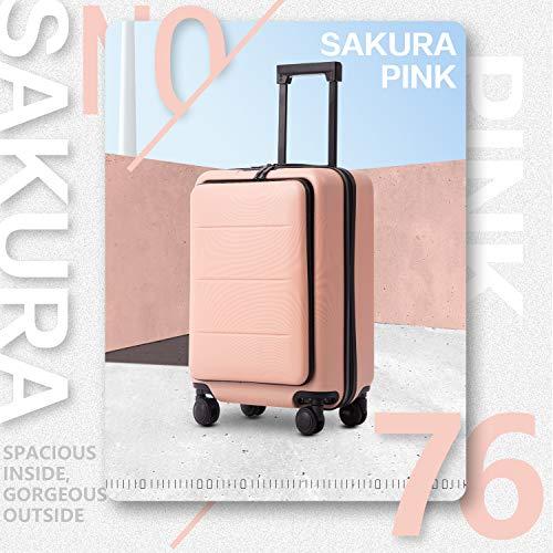 COOLIFE - Juego de maletas para equipaje, ABS + PC, con ruedas giratorias,  con compartimento de bolsillo, bolsa de fin de semana (Sakura pink,  20in(carry on)) : Precio Guatemala