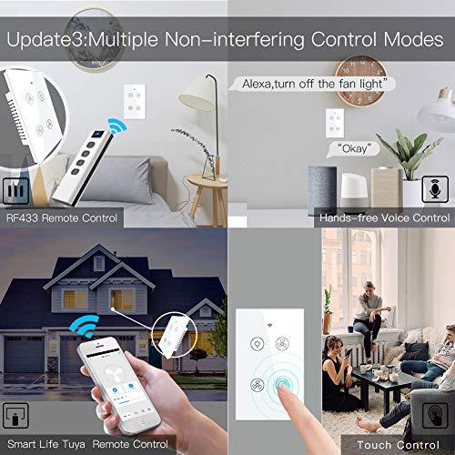 Moesgo Wifi Rf Interruptor De Luz Inteligente Para Ventilador De Techo Funciona Con La