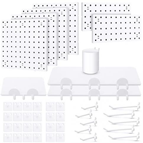44 kits de organizadores de pared de tablero perforado para montaje en pared,  kits de panel