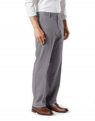 Pantalon Chino Dockers Homme - 32x34 - Gris - Coupe Droite - Préppy Rétro