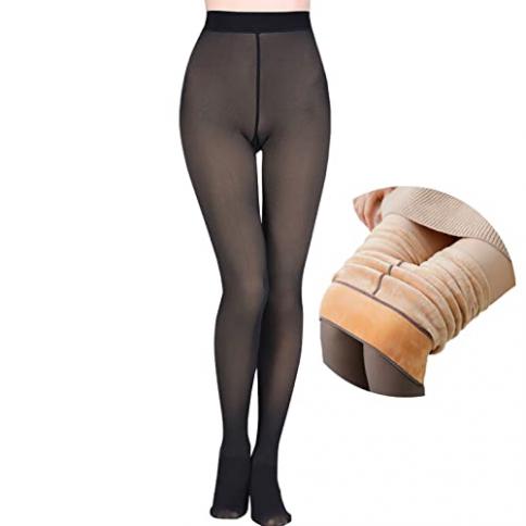 Fleece-Lined Tights Faux Translucent Tights Women's Pantyhose | Warm Fleece  Tights Winter Leggings For Indoor Outdoor Allystyle