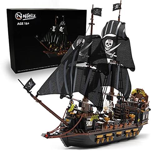 Nifeliz Black Hawk Pirates Ship Model Building Blocks Kits - Juego