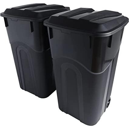 Botes de basura clasificados para exteriores, cubos de basura comerciales  de plástico grueso con tapas, cubo de basura con ruedas de gran capacidad